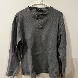 Men’s Eddie Bauer Charcoal Long Sleeve Henley Shirt Size Large